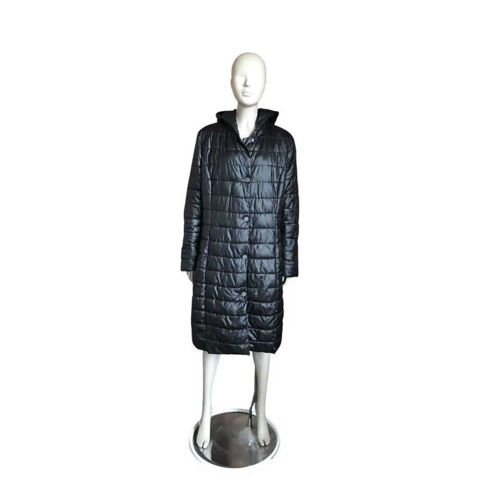 Kenneth Cole Black Quilted Parka Jacket